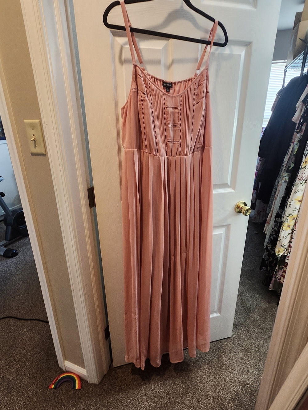 torrid Dusty Rose Maxi Dress with Spaghetti Straps, Torrid 3 = 3X